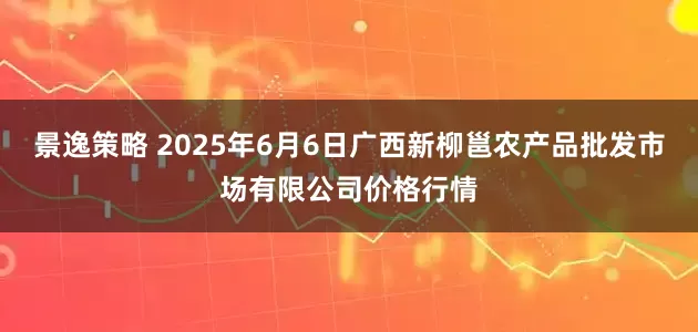 景逸策略 2025年6月6日广西新柳邕农产品批发市场有限公司价格行情